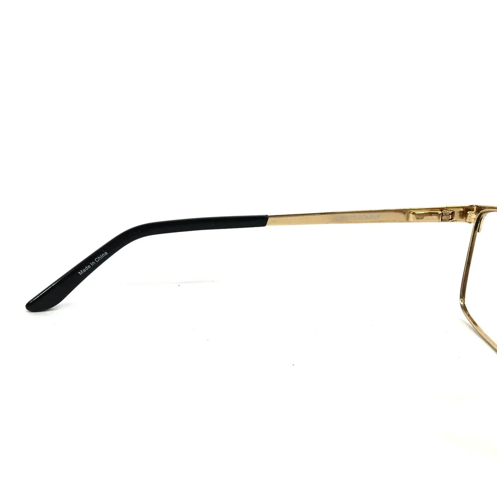 Alberto Romani Eyeglasses Frames AR8000 BK Black Gold Rectangle 57-15-140